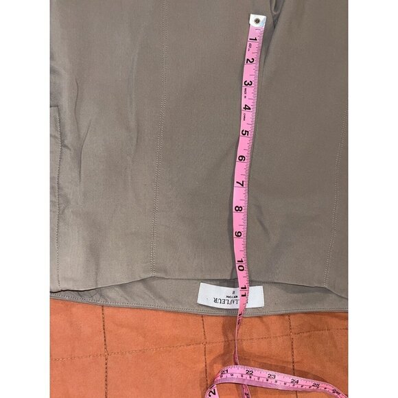 MM.Lafleur Womens High rise  Tan Straight-Leg Pants Size 10 - Picture 6 of 9